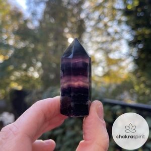 Regenboog Fluoriet punt gepolijst – 62gr