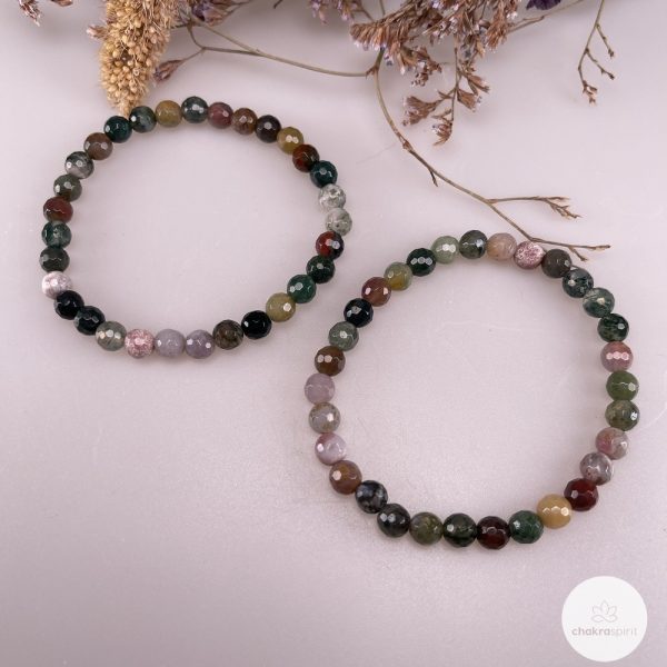 India Agaat facet armband 6 mm