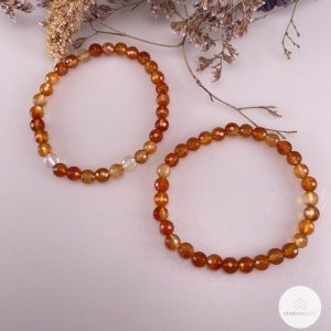 Oranje Agaat facet armband 6mm