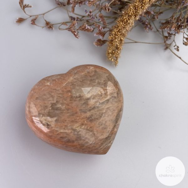 Roze Maansteen hart - Madagaskar - 172gr