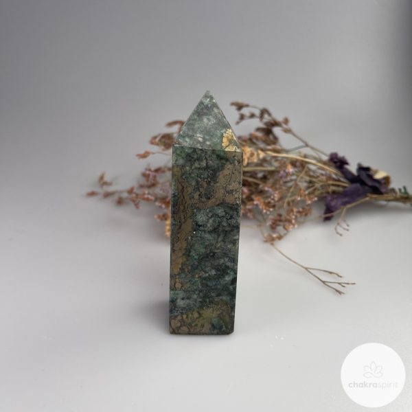 Groene Jade met Pyriet punt – 172gr