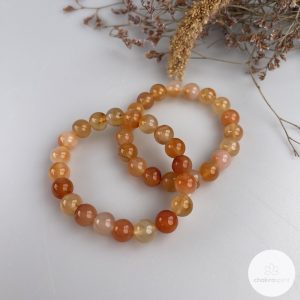 Abrikoos Agaat kralenarmband 10 mm