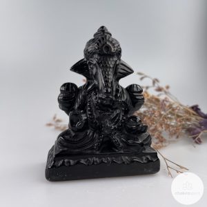 Zwarte Obsidiaan Ganesha