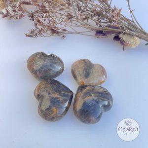 Zwarte maansteen hart - Madagaskar - 30 mm