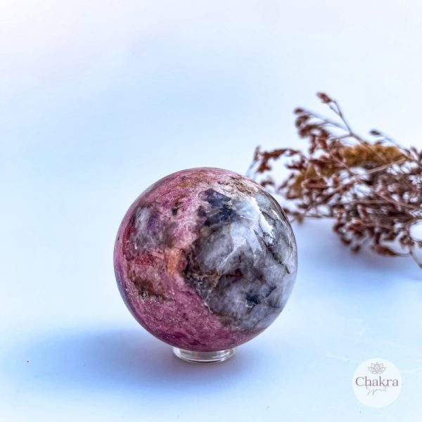 Rhodoniet met Citrien en Bergkristal bol - 368gr