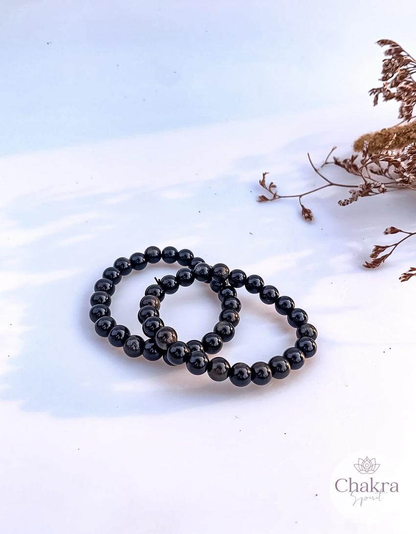 Gouden Obsidiaan kralenarmband 8 mm 1 Gouden Obsidiaan kralenarmband 8 mm