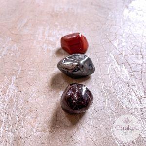 Het eerste chakra (Muladhara) trommelstenen set Het eerste chakra (Muladhara) trommelstenen set