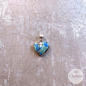 Azuriet hanger hart - 925 zilver