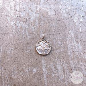 Levensboom hanger met parelmoer - 925 zilver