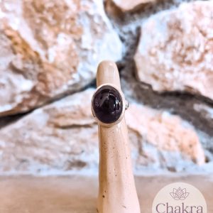Amethist ring verstelbaar- 925 zilver