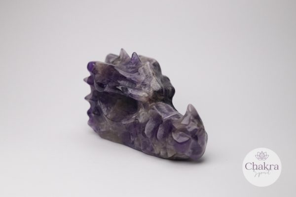 Amethistkwarts/Chevron Amethist drakenschedel - 274gr