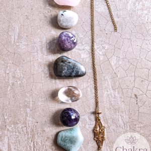 Divine Feminine set & edelsteenhouder ketting goudkleurig