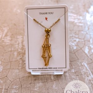 Edelsteenhouder ketting goudkleurig middellang (60 cm - 65 cm)