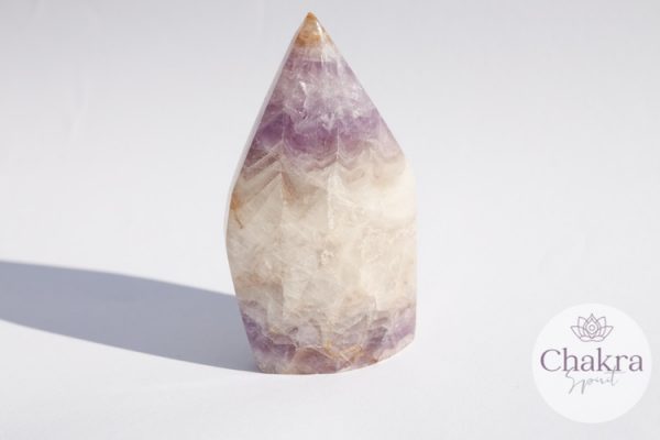 Amethistkwarts/Chevron Amethist met Crazy Lace Agaat sculptuur – 182gr