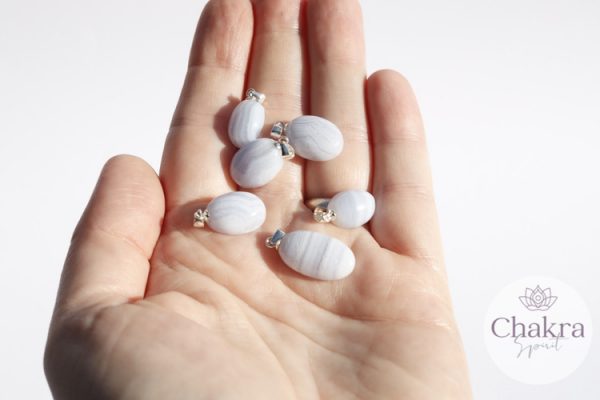 Blue Lace Agaat hanger - 925 zilver 48 Blue Lace Agaat hanger - 925 zilver