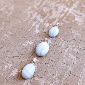 Blue Lace Agaat hanger – 925 zilver Blue Lace Agaat hanger - 925 zilver