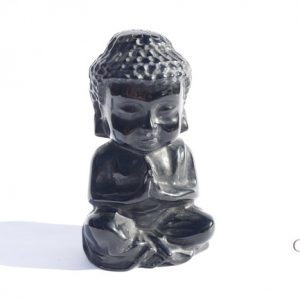 Zwarte Obsidiaan Boeddha - 90 mm
