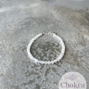 Witte Maansteen facet armband 4 mm