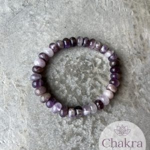 Amethistkwarts/Chevron Amethist rondelle kralenarmband 8 mm