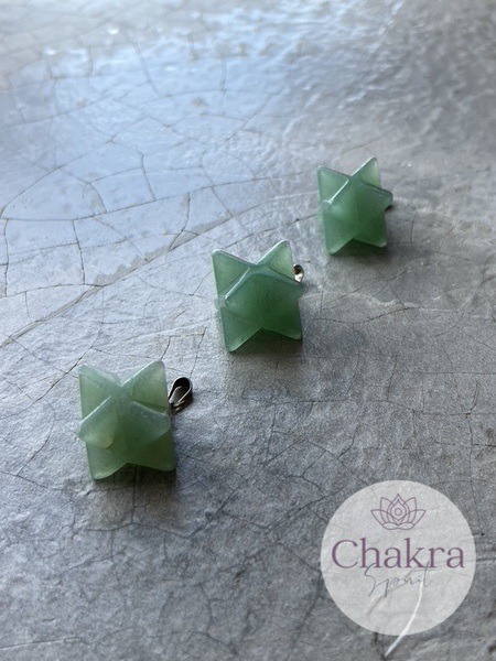 Groene Aventurijn merkaba hanger 2 Groene Aventurijn merkaba hanger