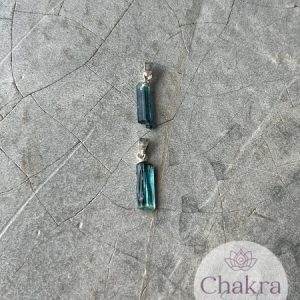 Blauwe Toermalijn hanger - 925 zilver