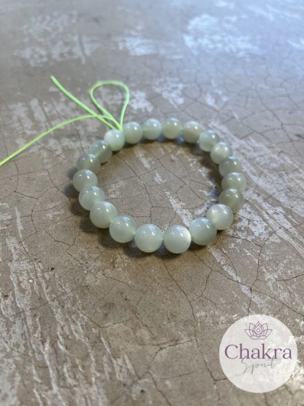 Groene Maansteen kralenarmband 10 mm