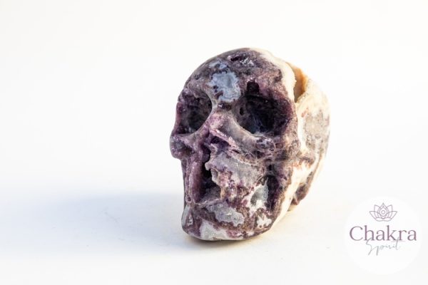 Paarse Fluoriet met Sfaleriet schedel - 448gr 29 Paarse Fluoriet met Sfaleriet schedel - 448gr