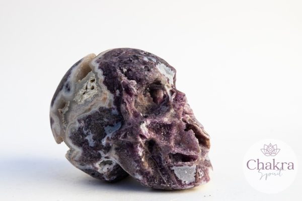 Paarse Fluoriet met Sfaleriet schedel - 448gr 30 Paarse Fluoriet met Sfaleriet schedel - 448gr