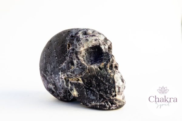 Paarse Fluoriet met Sfaleriet schedel - 440gr 39 Paarse Fluoriet met Sfaleriet schedel - 440gr