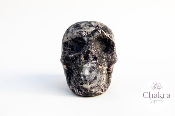 Paarse Fluoriet met Sfaleriet schedel - 440gr 40 Paarse Fluoriet met Sfaleriet schedel - 440gr