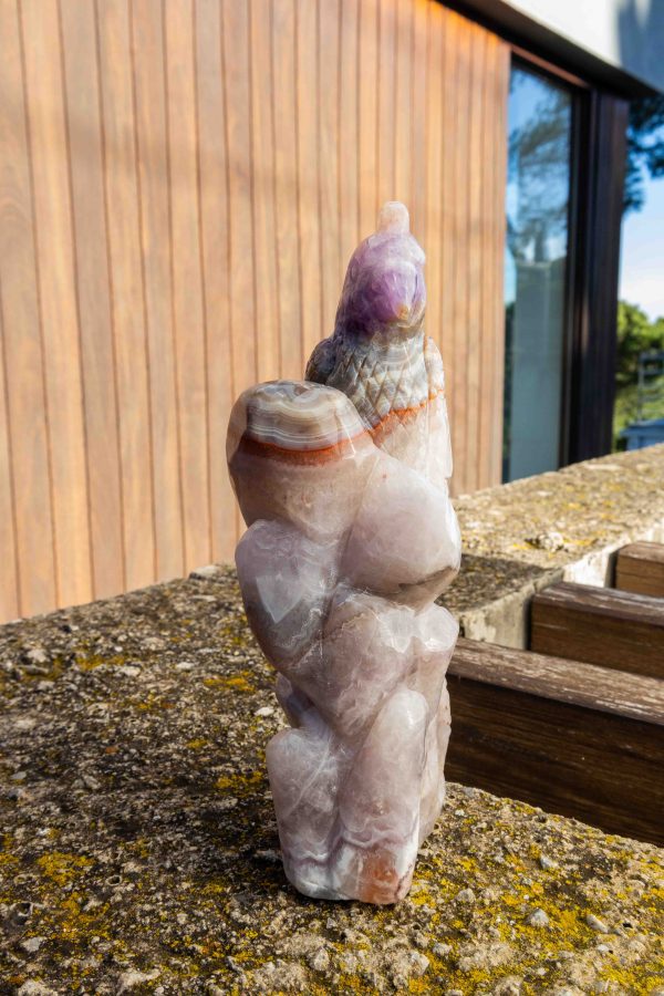 Amethist met Crazy Lace Agaat papegaai - 1.808gr 4 Amethist met Crazy Lace Agaat papegaai - 1.808gr