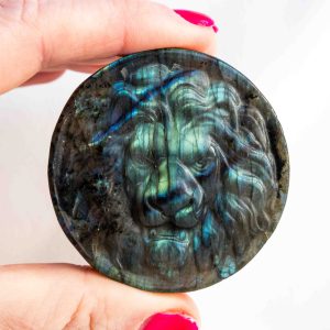 Labradoriet talisman leeuw