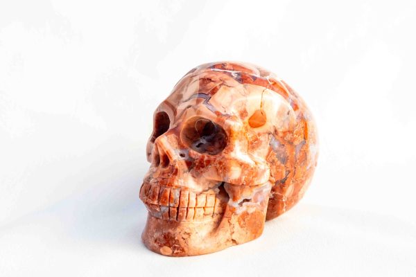 Roze Agaat schedel - 606gr