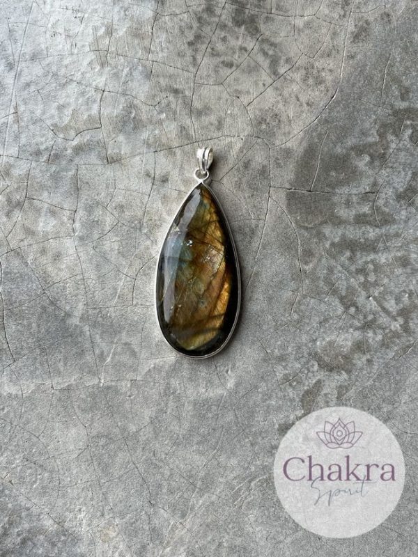 Labradoriet hanger - 925 zilver 36 Labradoriet hanger - 925 zilver