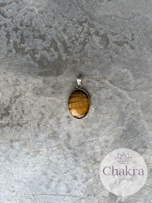 Gouden Tijgeroog hanger - 925 zilver 20 Gouden Tijgeroog hanger - 925 zilver