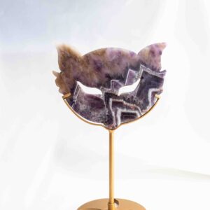 Amethistkwarts/Chevron Amethist vossenkop op staander