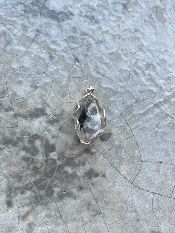 Enhydrokwarts hanger - 925 zilver 1 Enhydrokwarts hanger - 925 zilver