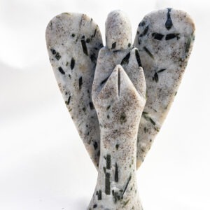 Groene Toermalijn (Verdeliet) in kwarts engel - 758gr