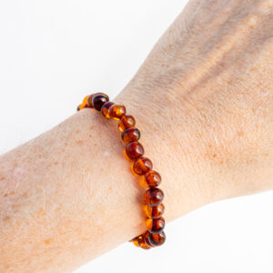 Barnsteen (Amber) cognac kralenarmband (ovaal) 7 mm