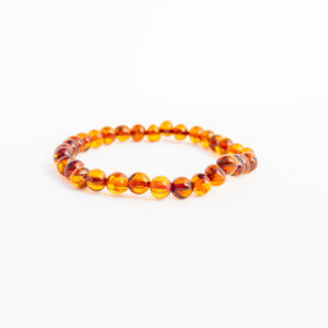Barnsteen (Amber) cognac kralenarmband (ovaal) 7 mm
