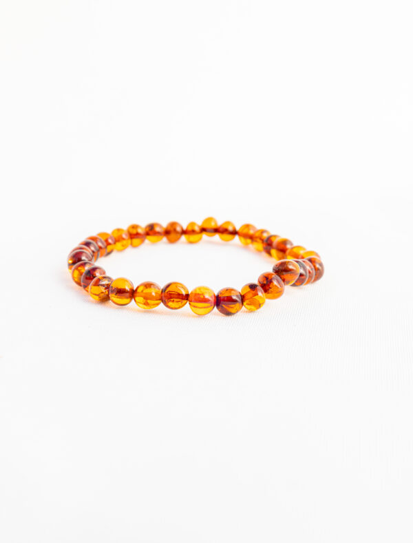 Barnsteen (Amber) cognac kralenarmband (ovaal) 7 mm