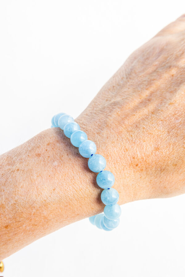 Aquamarijn kralenarmband