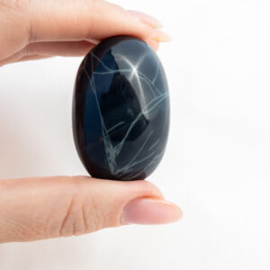 Spinnenweb Obsidiaan handsteen - Mexico - 58gr