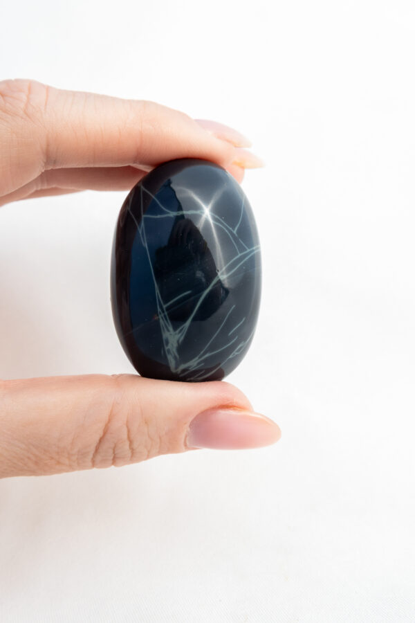 Spinnenweb Obsidiaan handsteen - Mexico - 58gr