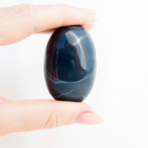 Spinnenweb Obsidiaan handsteen - Mexico - 74gr