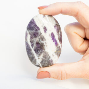 Paarse Spurriet met Rookwarts handsteen - Mexico - 100gr