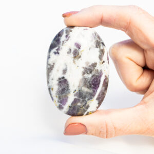 Paarse Spurriet met Rookwarts handsteen - Mexico - 100gr